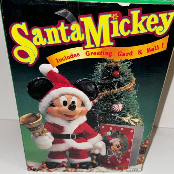 ARCO Santa Mickey With Greeting Card and Bell., Fully Posable - Picture 2 of 4